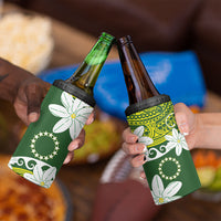 Cook Islands Maori Language Week 4 in 1 Can Cooler Tumbler Tiare Maori Kuki Airani Green Pattern