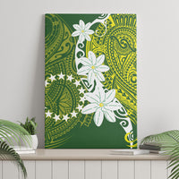 Cook Islands Maori Language Week Canvas Wall Art Tiare Maori Kuki Airani Green Pattern