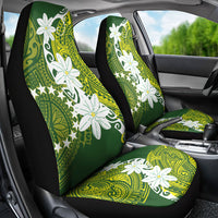 Cook Islands Maori Language Week Car Seat Cover Tiare Maori Kuki Airani Green Pattern