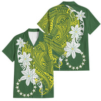 Cook Islands Maori Language Week Family Matching Mermaid Dress and Hawaiian Shirt Tiare Maori Kuki Airani Green Pattern