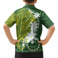 Cook Islands Maori Language Week Hawaiian Shirt Tiare Maori Kuki Airani Green Pattern