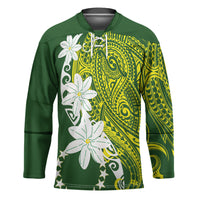 Cook Islands Maori Language Week Hockey Jersey Tiare Maori Kuki Airani Green Pattern