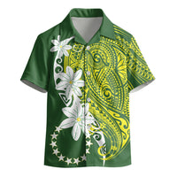 Cook Islands Maori Language Week Kid Hawaiian Shirt Tiare Maori Kuki Airani Green Pattern