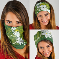 Cook Islands Maori Language Week Neck Gaiter Tiare Maori Kuki Airani Green Pattern