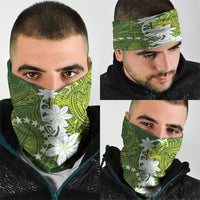 Cook Islands Maori Language Week Neck Gaiter Tiare Maori Kuki Airani Green Pattern
