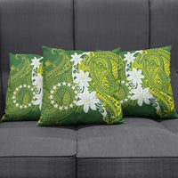 Cook Islands Maori Language Week Pillow Cover Tiare Maori Kuki Airani Green Pattern