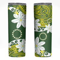 Cook Islands Maori Language Week Skinny Tumbler Tiare Maori Kuki Airani Green Pattern