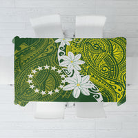 Cook Islands Maori Language Week Tablecloth Tiare Maori Kuki Airani Green Pattern