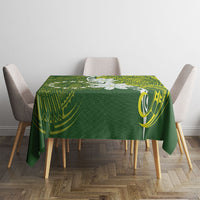Cook Islands Maori Language Week Tablecloth Tiare Maori Kuki Airani Green Pattern