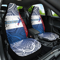 Personalised Cycling New Zealand Car Seat Cover Aotearoa Map Fern Maori Pattern LT22 One Size Blue - Polynesian Pride