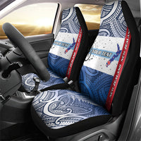 Personalised Cycling New Zealand Car Seat Cover Aotearoa Map Fern Maori Pattern LT22 - Polynesian Pride