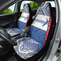 Personalised Cycling New Zealand Car Seat Cover Aotearoa Map Fern Maori Pattern LT22 - Polynesian Pride