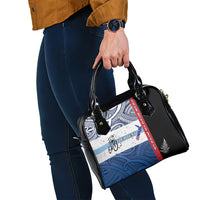 Personalised Cycling New Zealand Shoulder Handbag Aotearoa Map Fern Maori Pattern