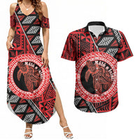 Personalised Tonga Language Week Couples Matching Summer Maxi Dress and Hawaiian Shirt Heilala Turtle Malo E Lelei