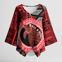 Personalised Tonga Language Week Kimono Sleeve Blouse Heilala Turtle Malo E Lelei