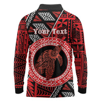 Personalised Tonga Language Week Long Sleeve Polo Shirt Heilala Turtle Malo E Lelei