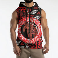Personalised Tonga Language Week Sleeveless Zip Hoodie Heilala Turtle Malo E Lelei
