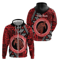 Personalised Tonga Language Week Zip Hoodie Heilala Turtle Malo E Lelei