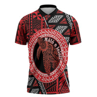 Personalised Tonga Language Week Zipper Polo Shirt Heilala Turtle Malo E Lelei