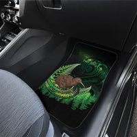 Kiwi New Zealand Personalised Car Mats Aotearoa Map Silver Fern Koru Pattern