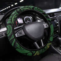 Kiwi New Zealand Steering Wheel Cover Aotearoa Map Silver Fern Koru Pattern