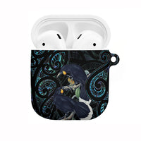 New Zealand Huia Bird AirPods Case Paua Shell Maori Pattern LT22 Black - Polynesian Pride