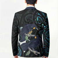 New Zealand Huia Bird Blazer Paua Shell Maori Pattern