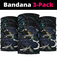 New Zealand Huia Bird Neck Gaiter Paua Shell Maori Pattern