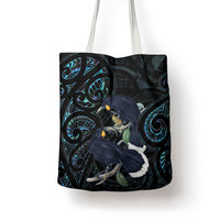 New Zealand Huia Bird Tote Bag Paua Shell Maori Pattern