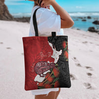 Kiwi New Zealand Personalised Tote Bag NZ Map Pohutukawa Fern Maori Pattern