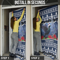 New Zealand Tui Bird Christmas Door Cover Pohutukawa Xmas Tree Meri Kirihimete