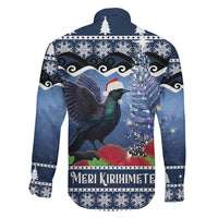 New Zealand Tui Bird Christmas Family Matching Tank Maxi Dress and Hawaiian Shirt Pohutukawa Xmas Tree Meri Kirihimete LT22 - Polynesian Pride