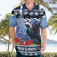 New Zealand Tui Bird Christmas Hawaiian Shirt Pohutukawa Xmas Tree Meri Kirihimete LT22 - Polynesian Pride