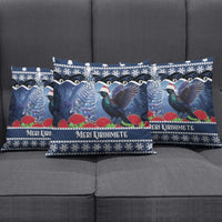 New Zealand Tui Bird Christmas Pillow Cover Pohutukawa Xmas Tree Meri Kirihimete