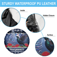 New Zealand Tui Bird Christmas Spare Tire Cover Pohutukawa Xmas Tree Meri Kirihimete LT22 - Polynesian Pride