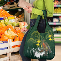 Kea Bird Kowhai New Zealand Grocery Bag Mountain Landscape Maori Art