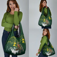 Kea Bird Kowhai New Zealand Grocery Bag Mountain Landscape Maori Art