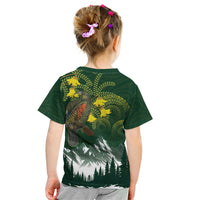 Kea Bird Kowhai New Zealand Kid T Shirt Mountain Landscape Maori Art
