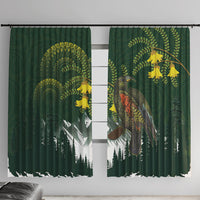 Kea Bird Kowhai New Zealand Window Curtain Mountain Landscape Maori Art