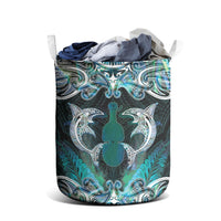 New Zealand Kotiate Weapon Laundry Basket Aotearoa Mango Paua Shell Maori Pattern