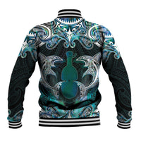 New Zealand Kotiate Weapon Baseball Jacket Aotearoa Mango Paua Shell Maori Pattern
