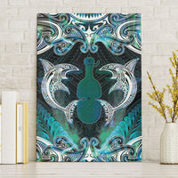 New Zealand Kotiate Weapon Canvas Wall Art Aotearoa Mango Paua Shell Maori Pattern