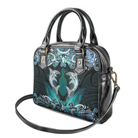 New Zealand Kotiate Weapon Shoulder Handbag Aotearoa Mango Paua Shell Maori Pattern