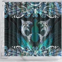 New Zealand Kotiate Weapon Shower Curtain Aotearoa Mango Paua Shell Maori Pattern
