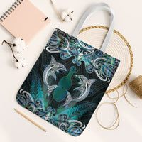 New Zealand Kotiate Weapon Tote Bag Aotearoa Mango Paua Shell Maori Pattern