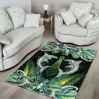 New Zealand Mere Pounamu Weapon Area Rug Aotearoa Mango Paua Shell Maori Pattern