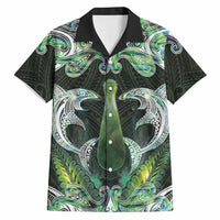 New Zealand Mere Pounamu Weapon Hawaiian Shirt Aotearoa Mango Paua Shell Maori Pattern LT22 Green - Polynesian Pride