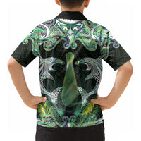 New Zealand Mere Pounamu Weapon Kid Hawaiian Shirt Aotearoa Mango Paua Shell Maori Pattern LT22 - Polynesian Pride