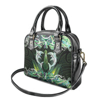 New Zealand Mere Pounamu Weapon Shoulder Handbag Aotearoa Mango Paua Shell Maori Pattern