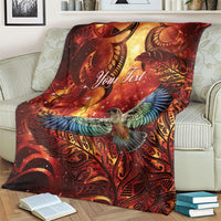 New Zealand Kea Bird Matariki Personalised Blanket Silver Fern Maori Pattern